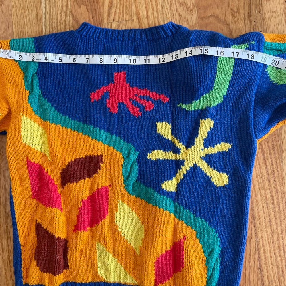 Vintage Jack Winter Petite Vibrant Colors Abstract Women’s Sweater Small - Picture 10 of 11